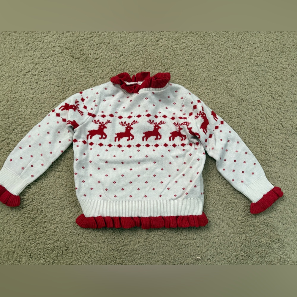 Red and White Reindeer Sweater